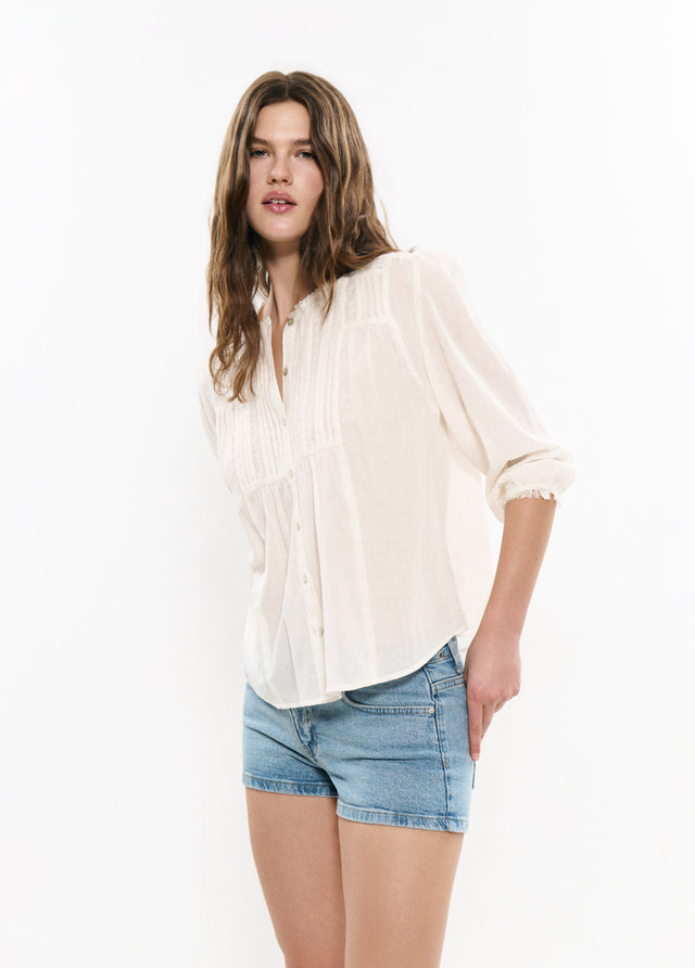 Romantische geplooide blouse