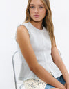 Smock blouse with embroidery