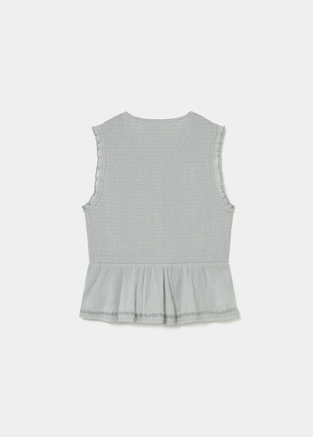 Blouse smockée brodée