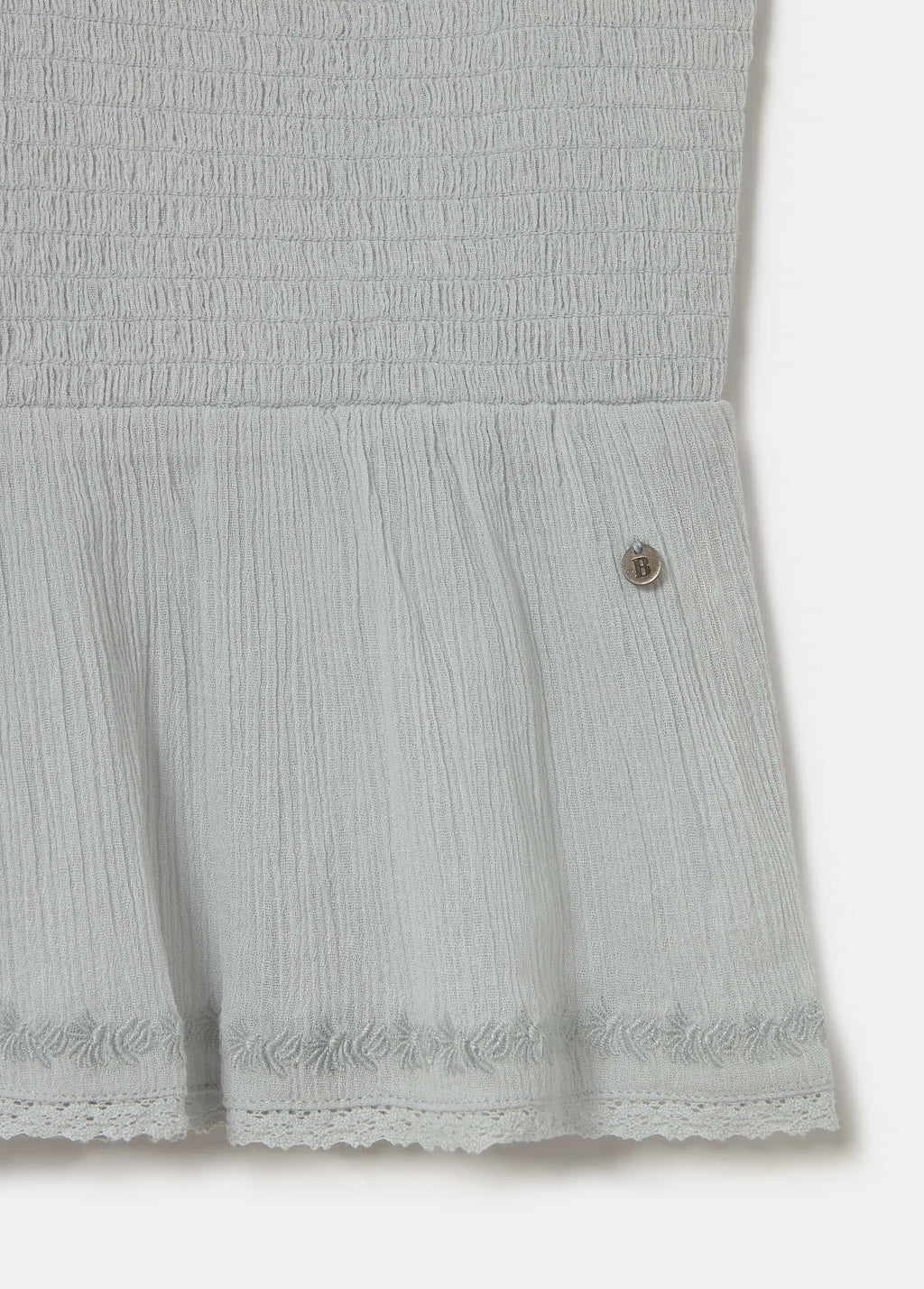 Smock blouse with embroidery