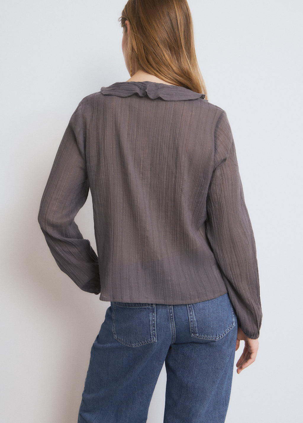 Blouse smock lurex