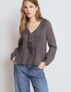 Blouse smock lurex