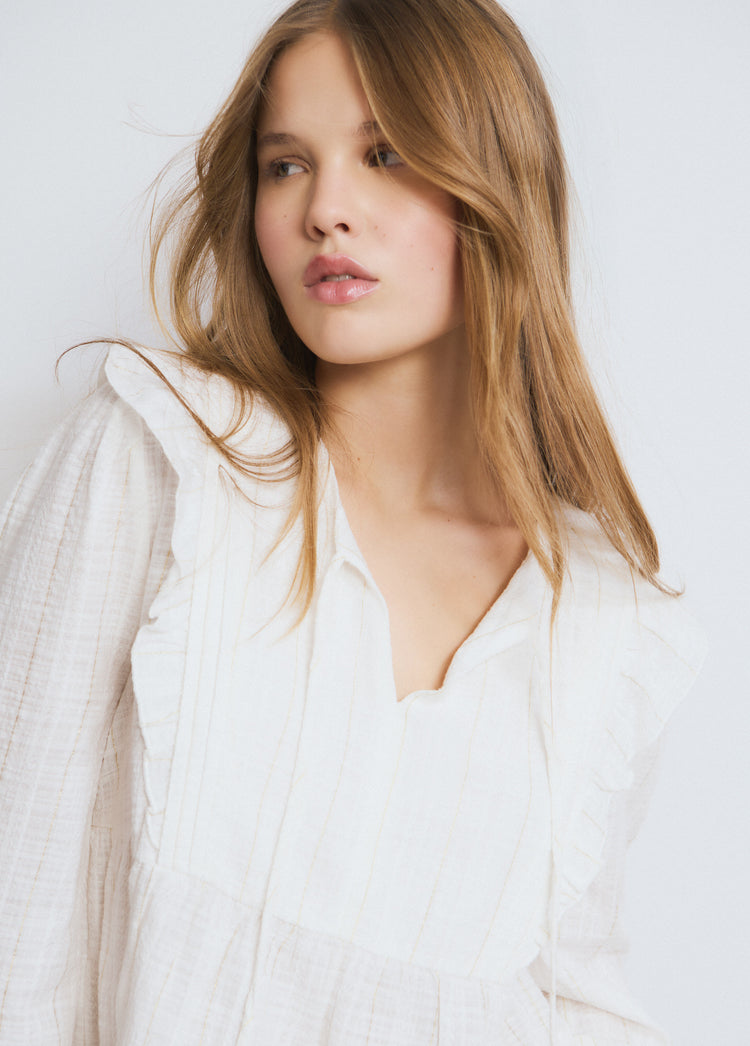 Blusa volante lurex