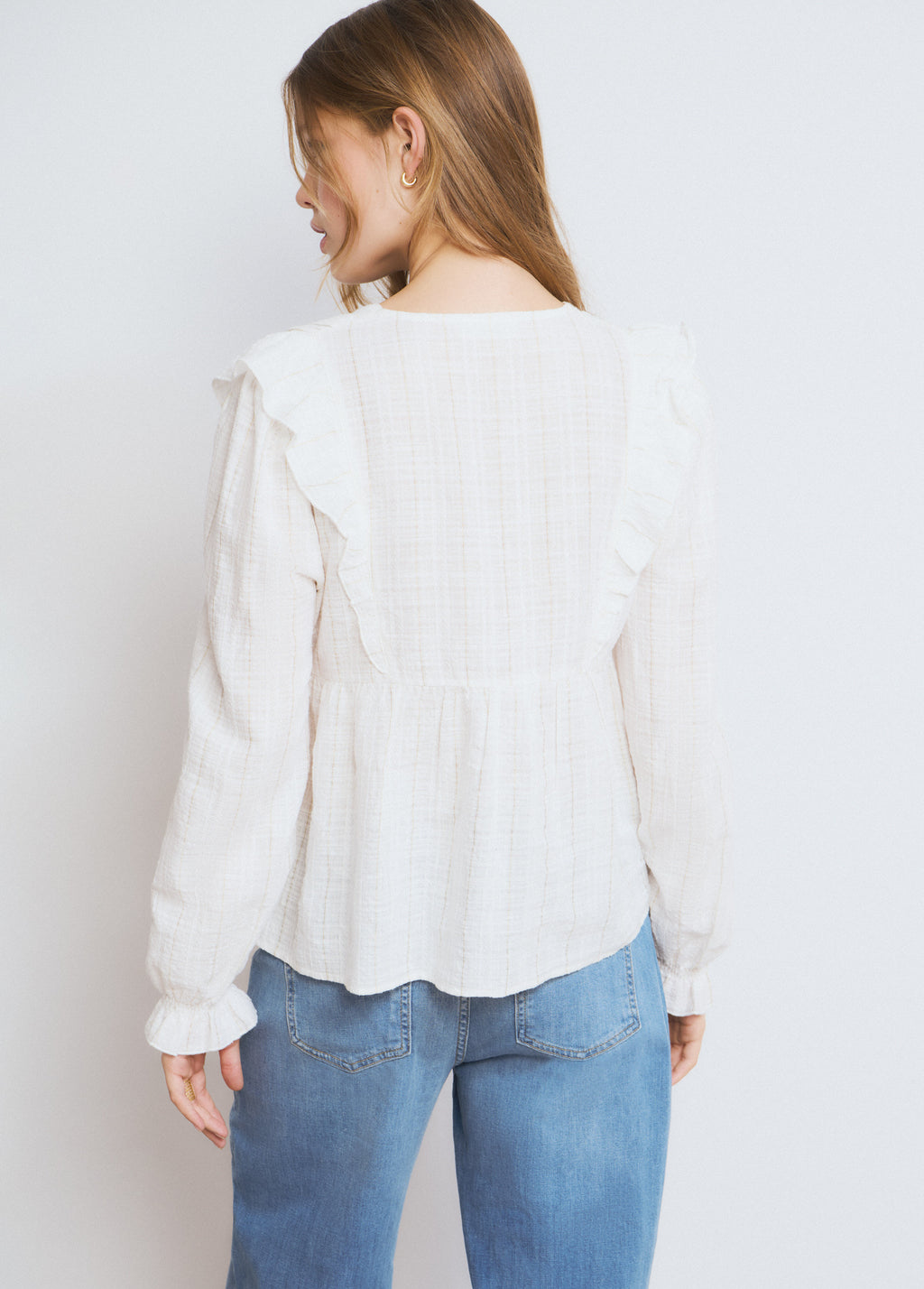 Blouse volant lurex