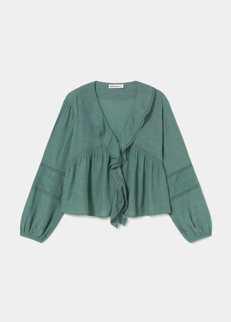 Blusa volant ricamati