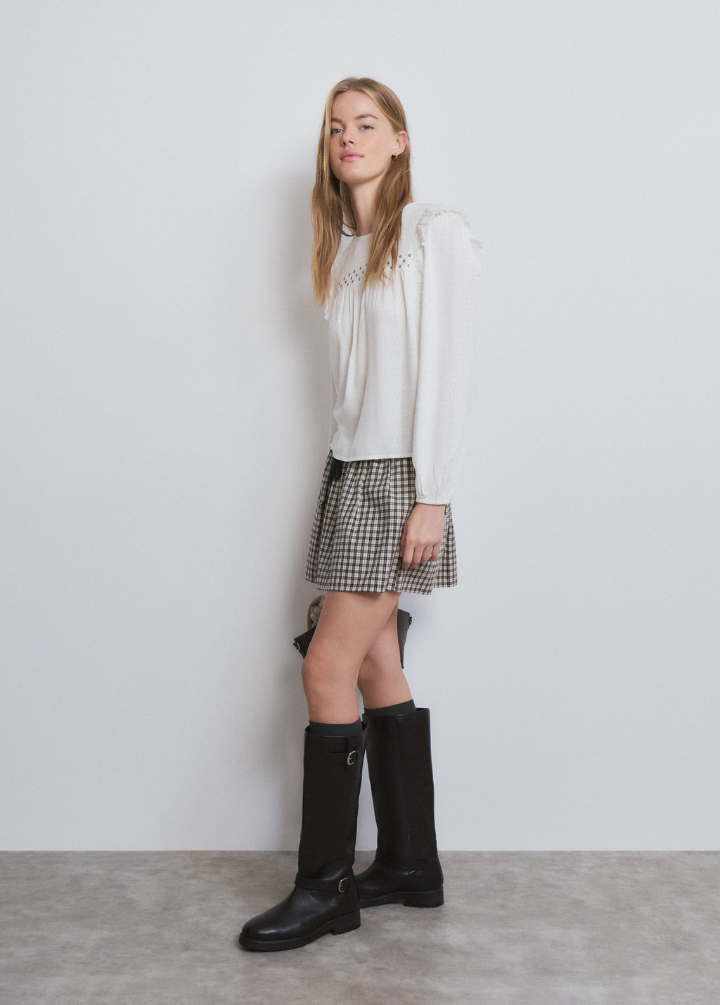 Ruffle Studded Blouse