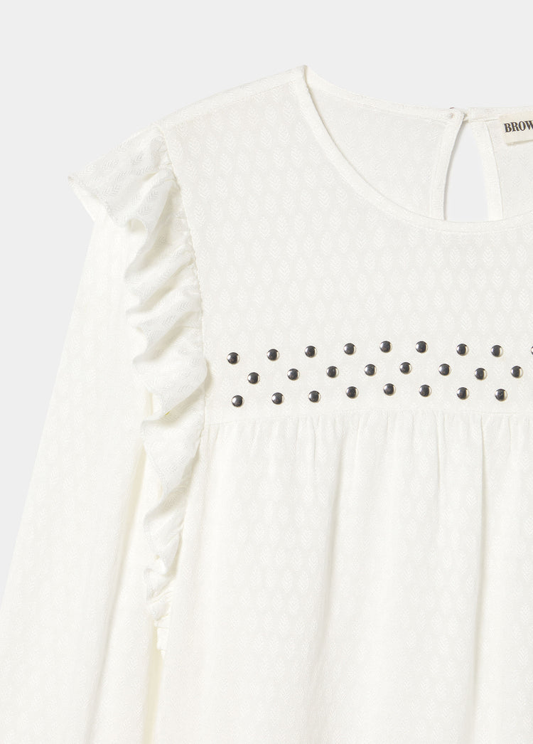 Blusa volantes tachas