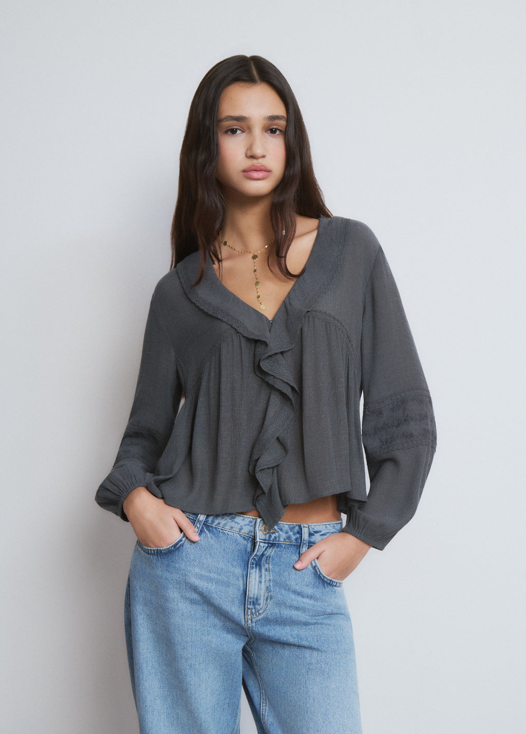 Blouse à volants