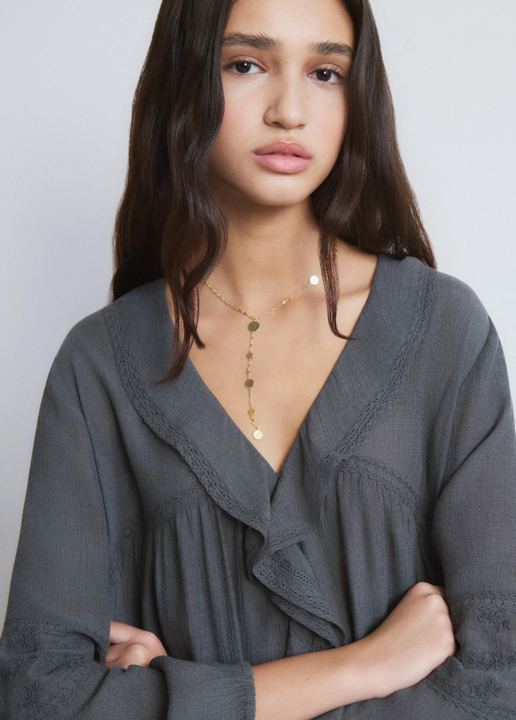 Bluse mit Volants