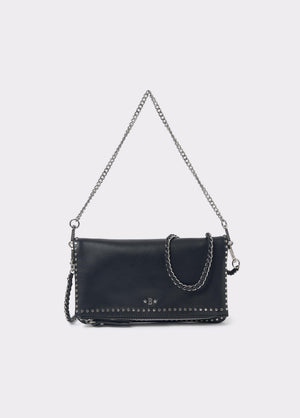 Studded flap bag