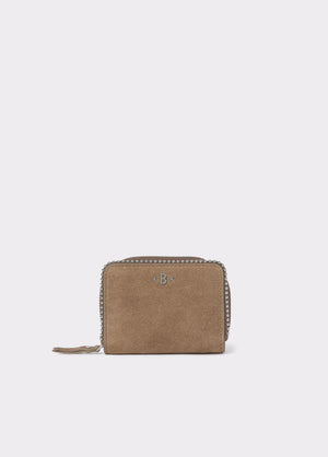Porte-monnaie en cuir à perles