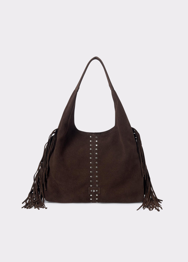 Bolso hombro piel flecos