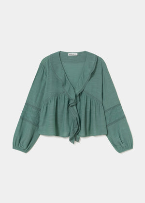 Blouse à volants brodée