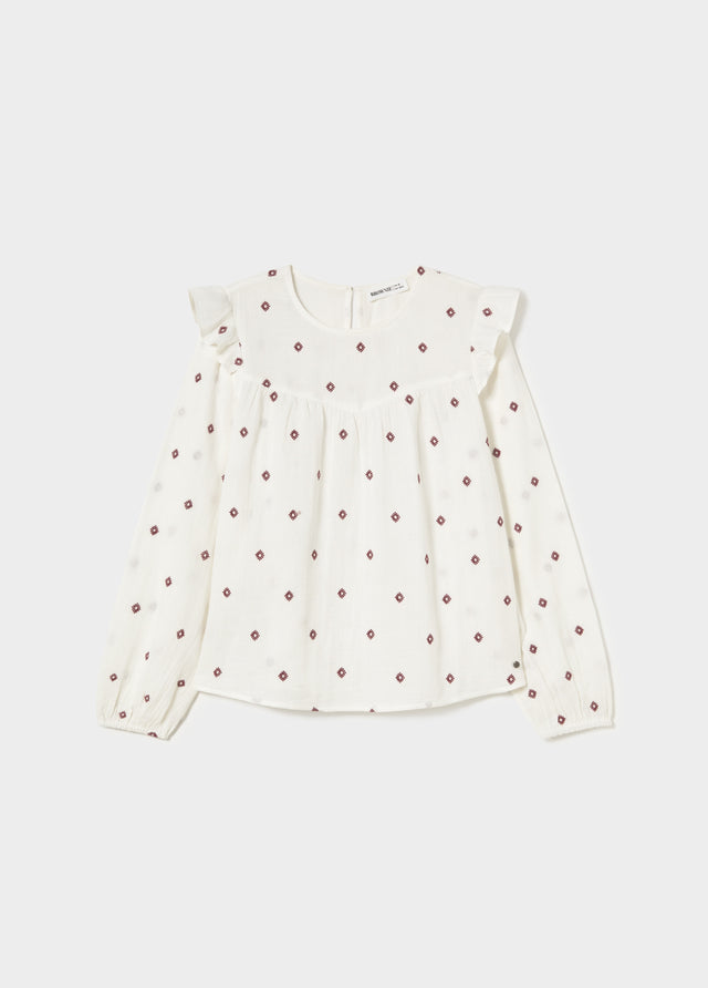 Blouse double tissu brodée