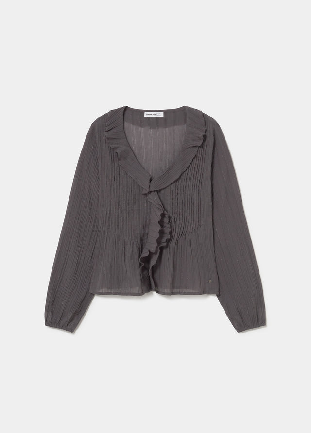 Blouse smock lurex