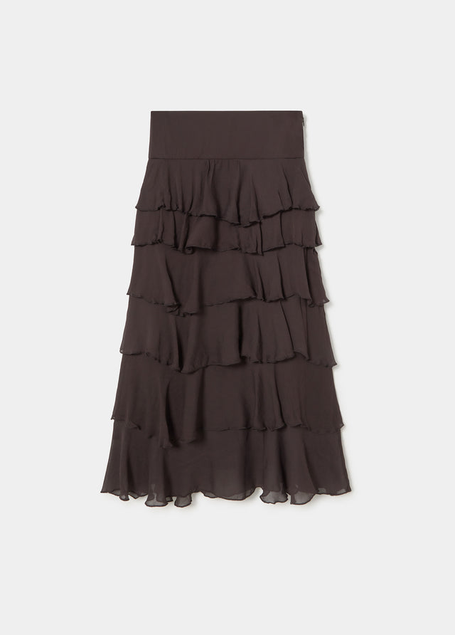 Midi rok met volant