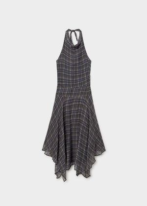 Robe longue imprimée drapée