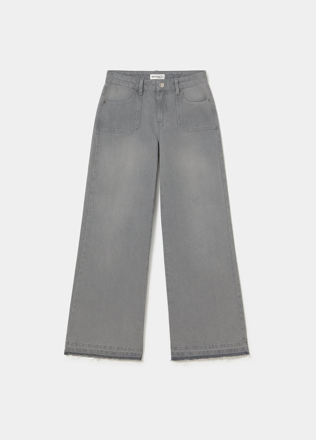 Culotte jeans with folded hem