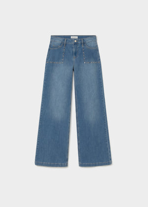 Culotte pants with studs