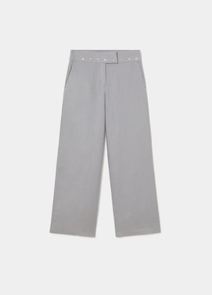 Calças fluidas de linho