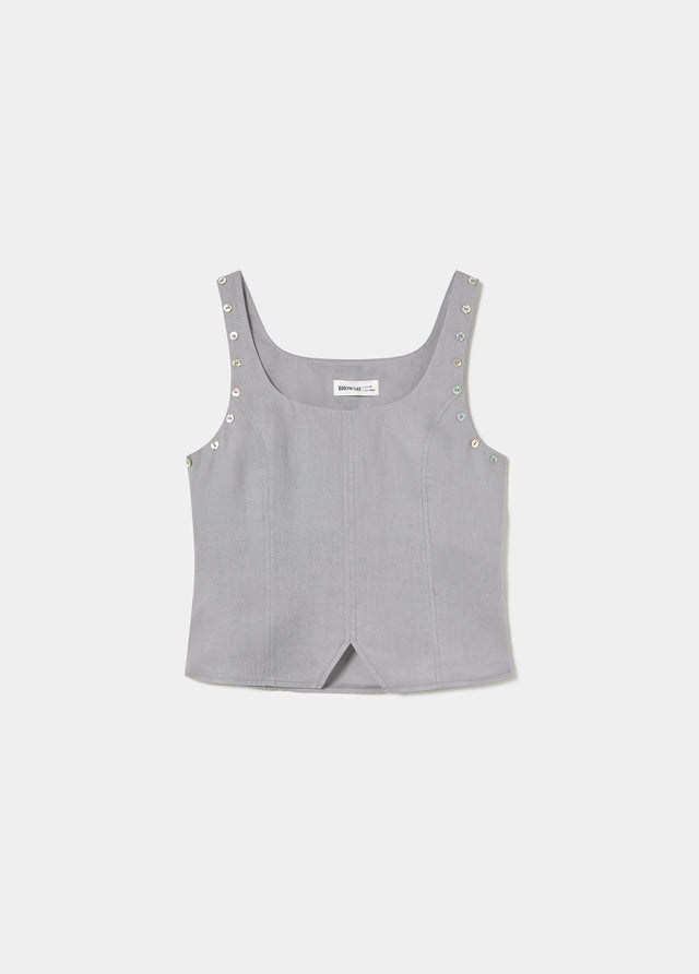 Top lino detalle botones