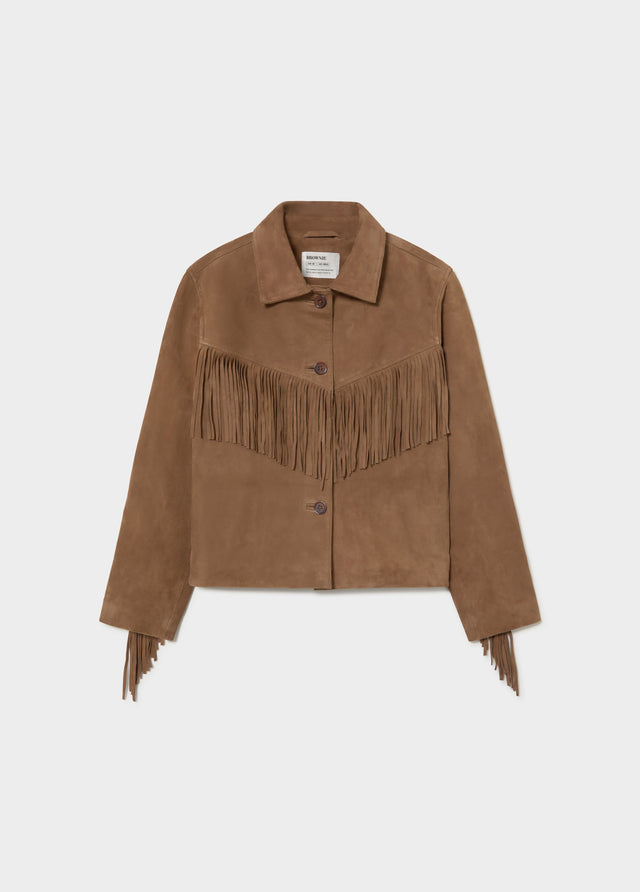 Wildlederjacke mit Fransen