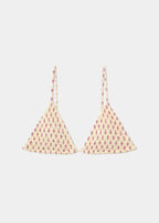 Printed smocked triangular top