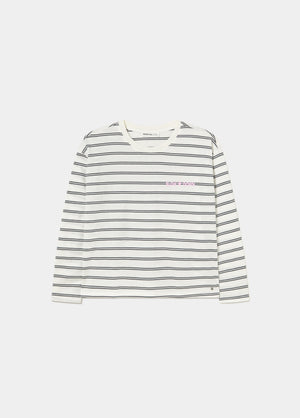 Gestreiftes T-Shirt mit Print