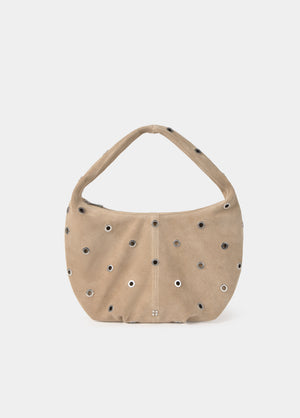 Large leather studded bag