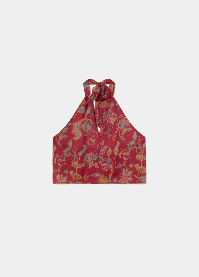 Top choker imprimé