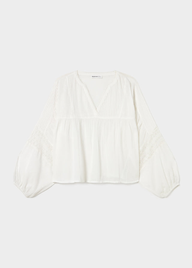 Blouse romantique manches longues