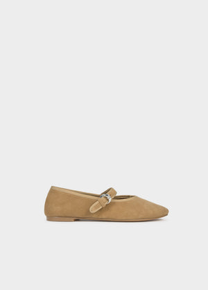 Suede strap ballet flats