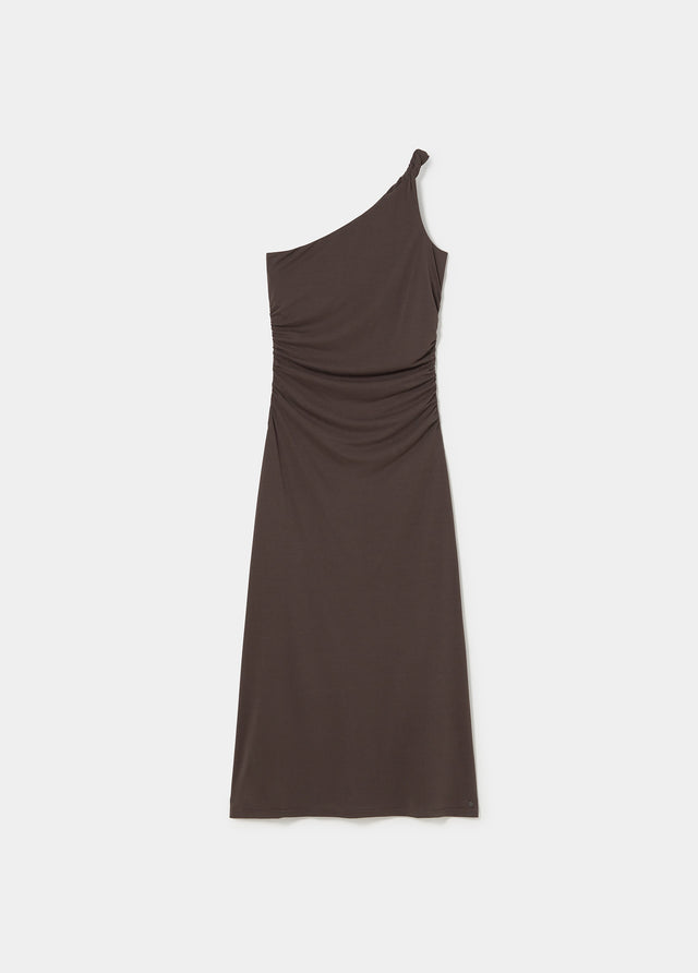 Vestido assimétrico halter