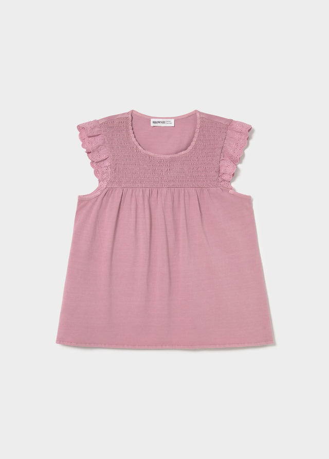 T-shirt smocké brodé