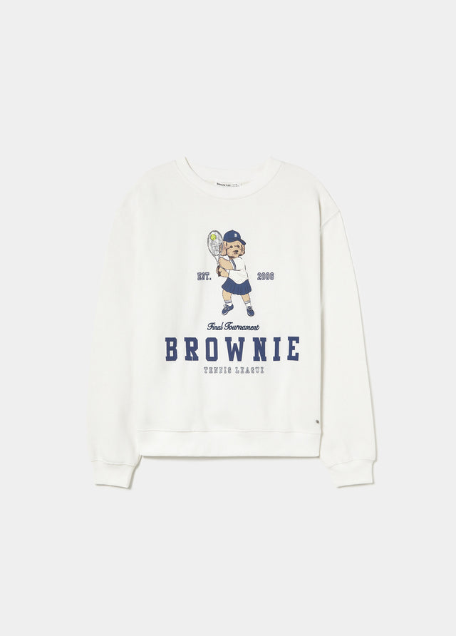 Sweat imprimé petite chienne joueuse de tennis