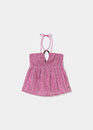 Haut dos-nu à rayures lurex