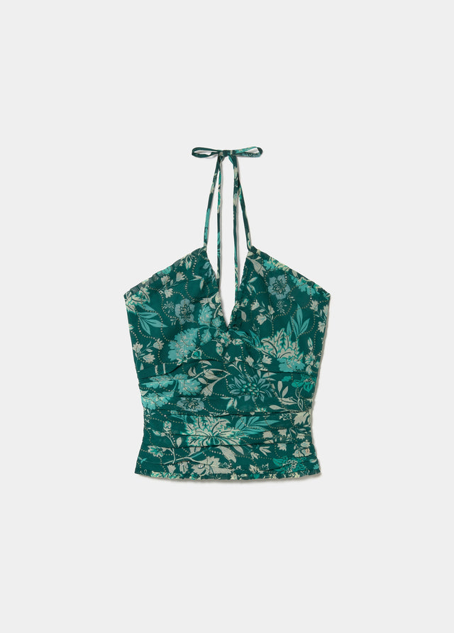 Top imprimé à paillettes