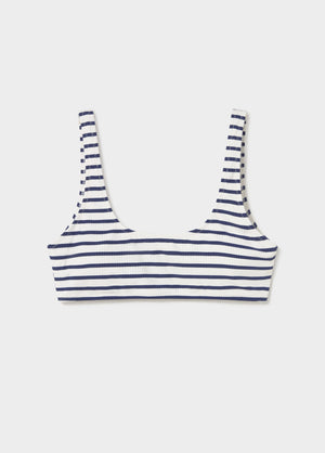 Striped nautical-style bikini top