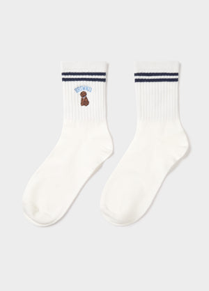 Bestickte Socken mit Hundemotiv