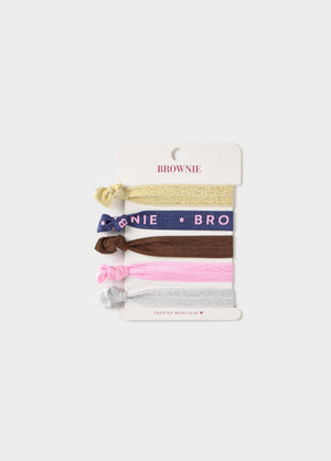 Brownie logo hair tie pack