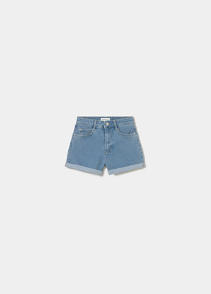 Basic-Shorts mit Umschlag