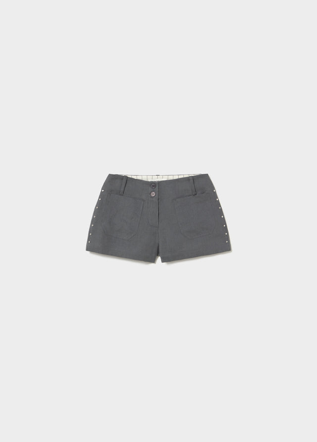 Short en lin à clous