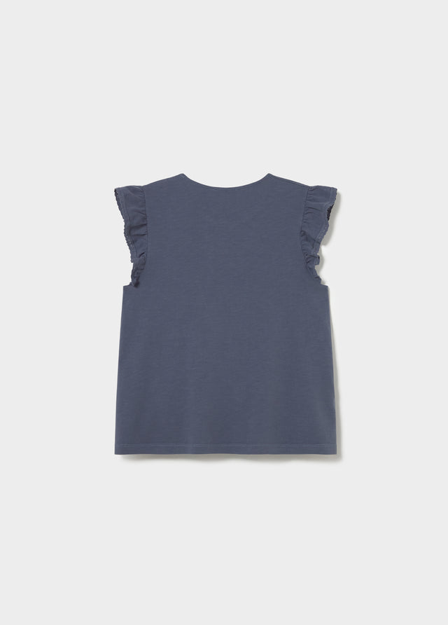 T-Shirt mit Spitzenvolant
