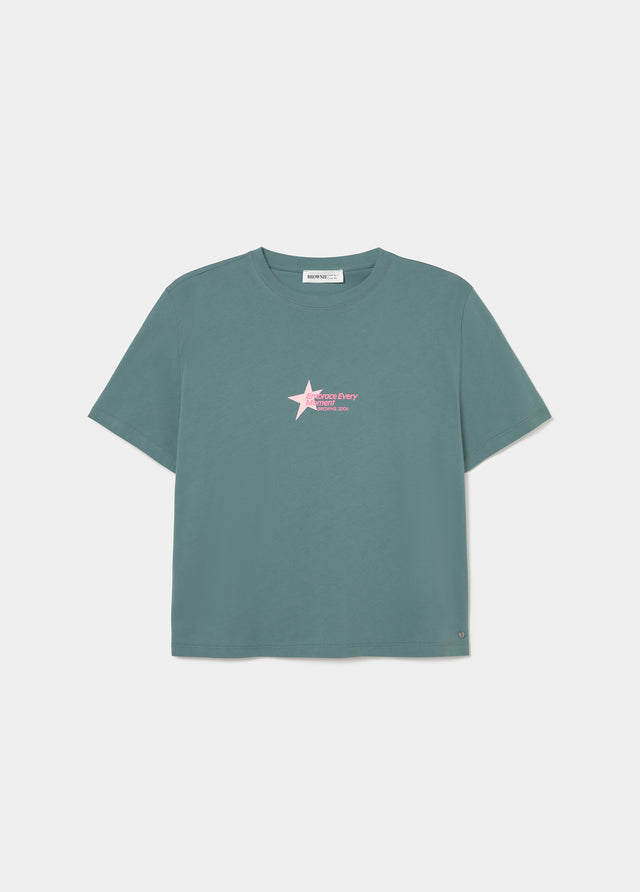 T-shirt met print op de rug