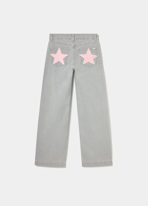 Jeans con tasca patch a stella