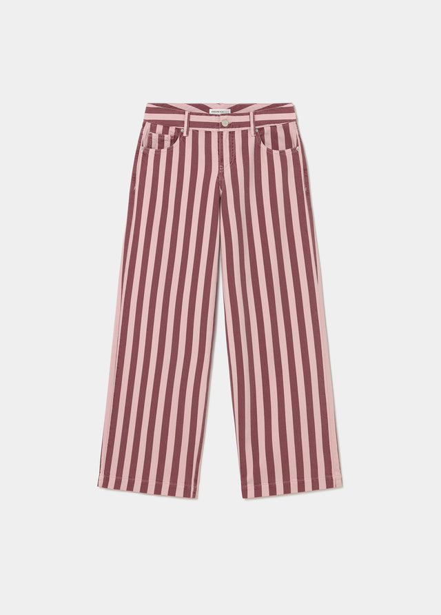 Straight striped printed pants