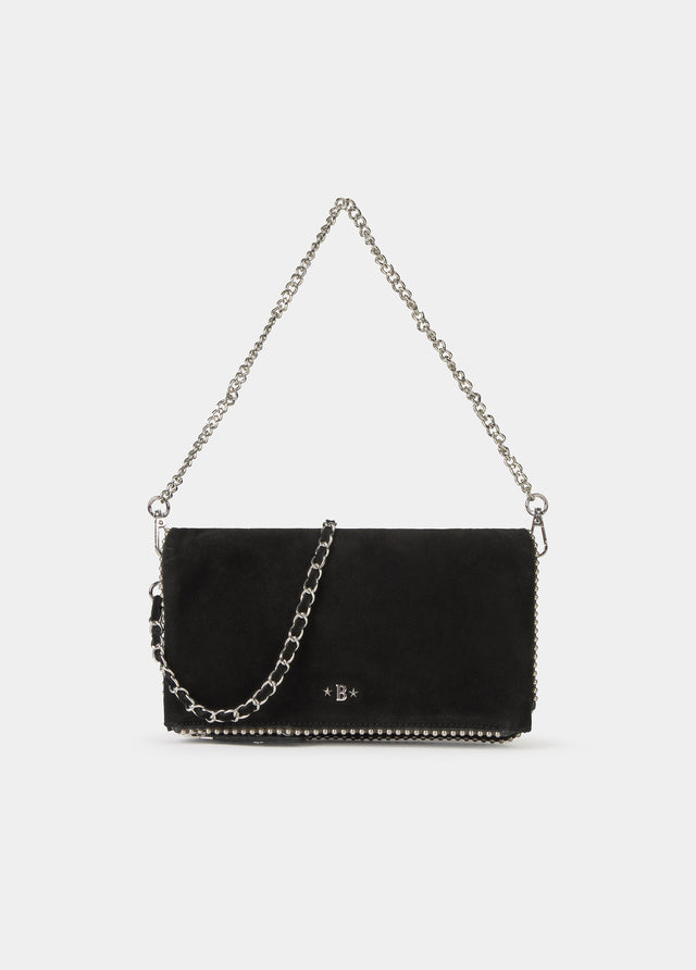 Bolso solapa bolitas serraje