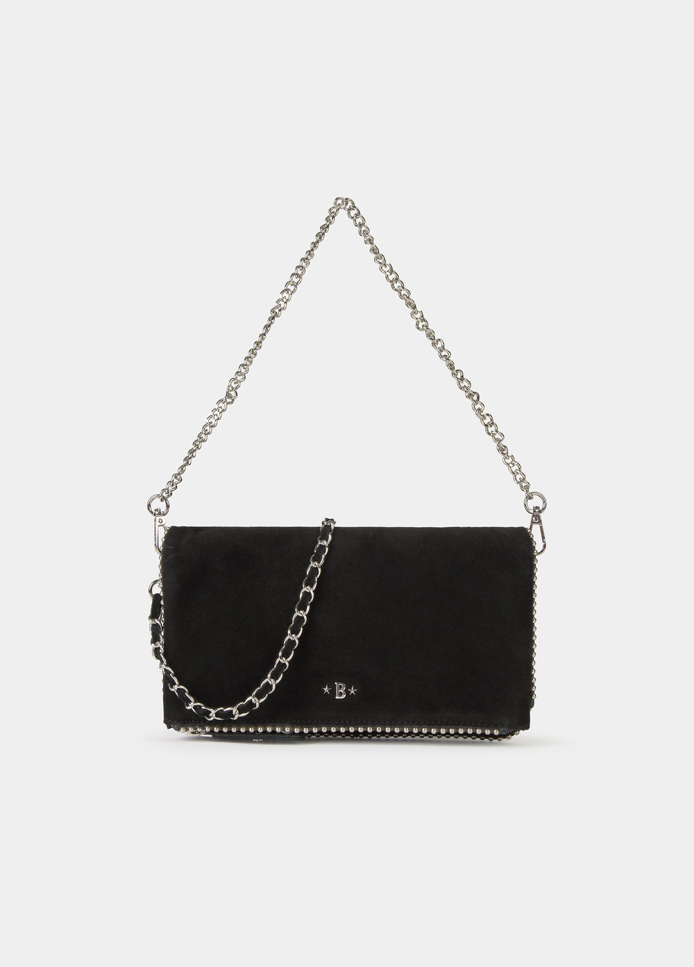 Bolso solapa bolitas serraje