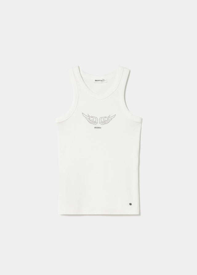 Top com tachas asas