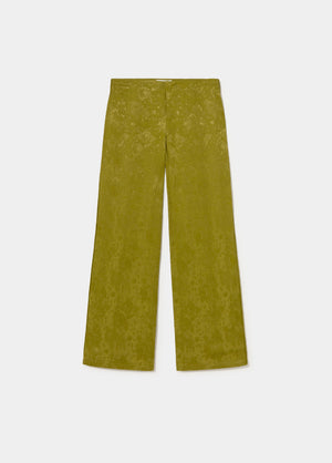 Calças jacquard acetinadas